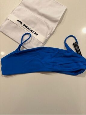 NWT Ark Swimwear Royal Blue Square Crop Bikini Top